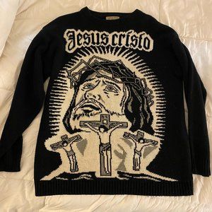 Rare Vintage Jesus Cristo Knit Sweatshirt by ZAM Size M